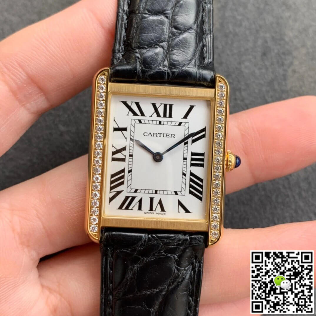 Best Replica Replica Cartier Tank 1:1 Best Edition K11 Factory V2 Yellow Gold White Dial - Colareps