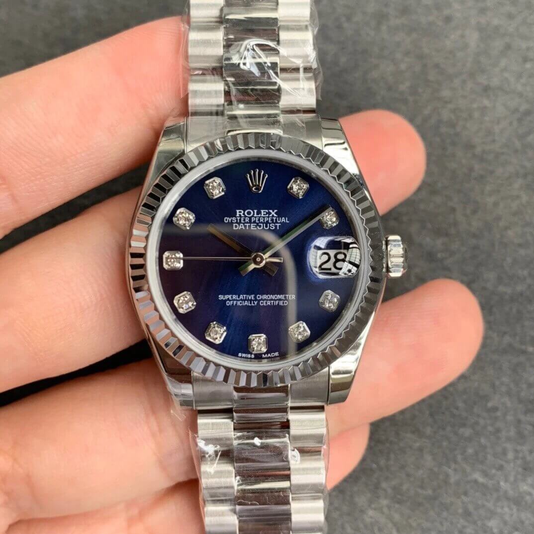 Best Replica Replica Rolex Datejust 31MM 1:1 Best Edition GS Factory Blue Dial - Colareps