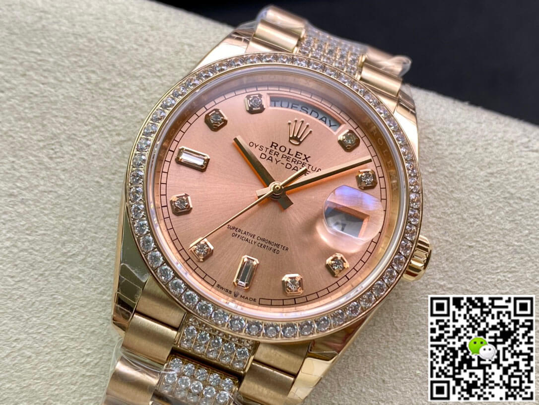 Best Replica Replica Rolex Day Date M128345RBR-0020 1:1 Best Edition EW Factory Rose Gold Dial - Colareps