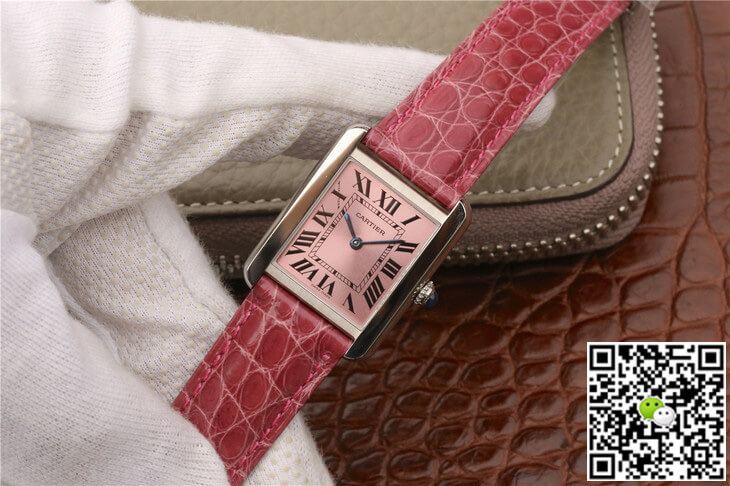 Best Replica Cartier Replica Tank W5200000 Ladies 1:1 Best Edition K11 Factory Pink Dial - Colareps