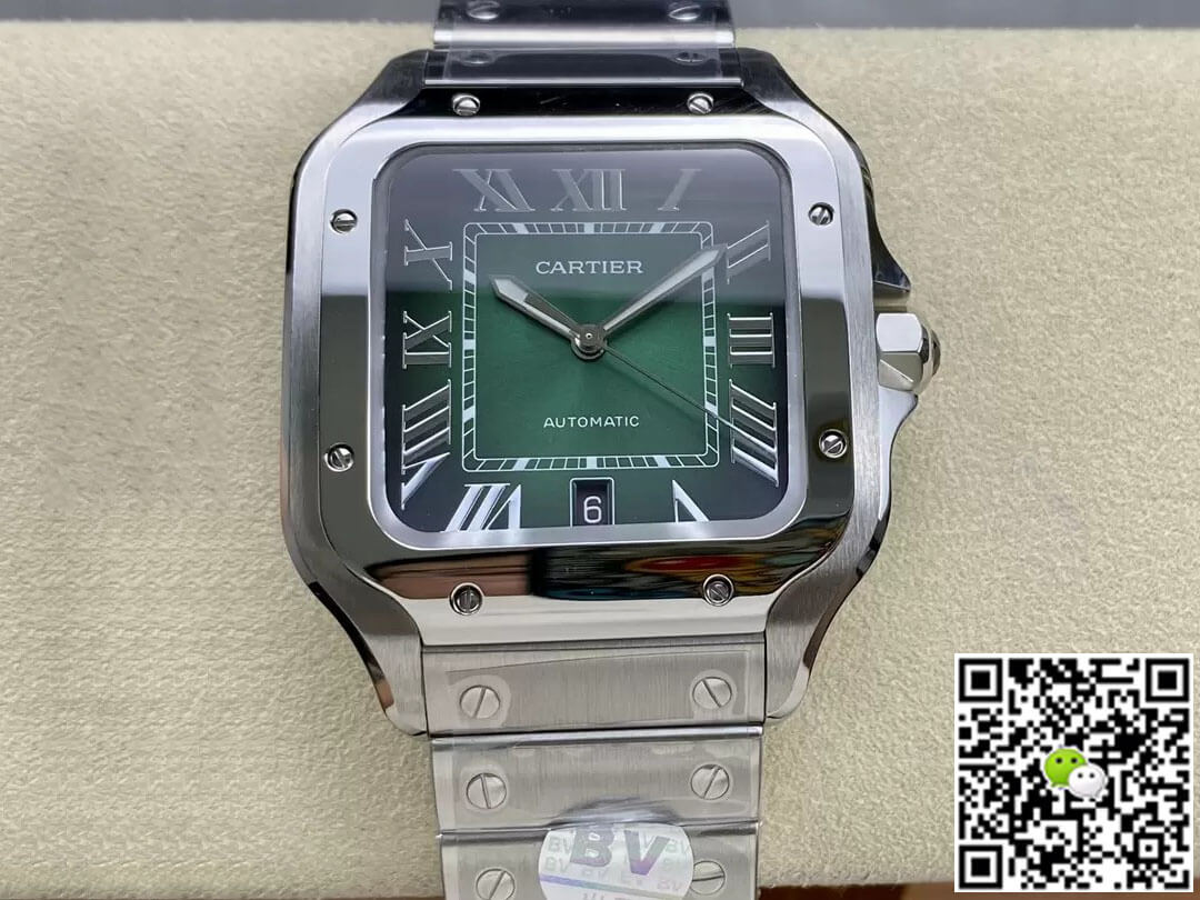 Best Replica Replica Cartier De Santos WSSA0062 1:1 Best Edition BV Factory Green Dial - Colareps