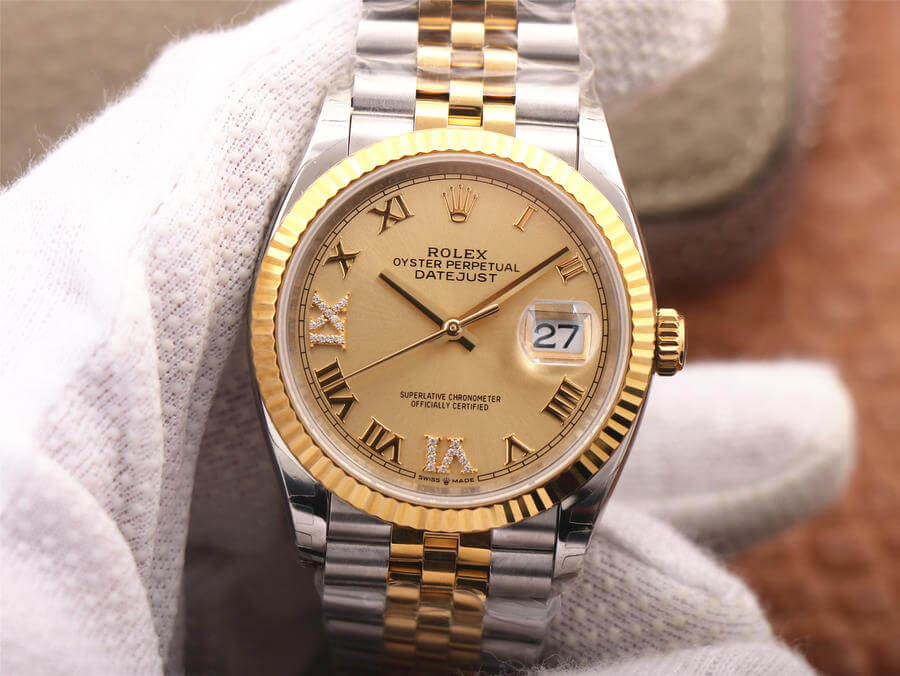 Best Replica Replica Rolex Datejust 126233 1:1 Best Edition EW Factory Gold Dial - Colareps