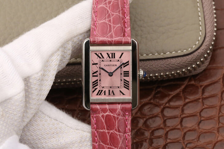 Best Replica Cartier Replica Tank W5200000 Ladies 1:1 Best Edition K11 Factory Pink Dial - Colareps