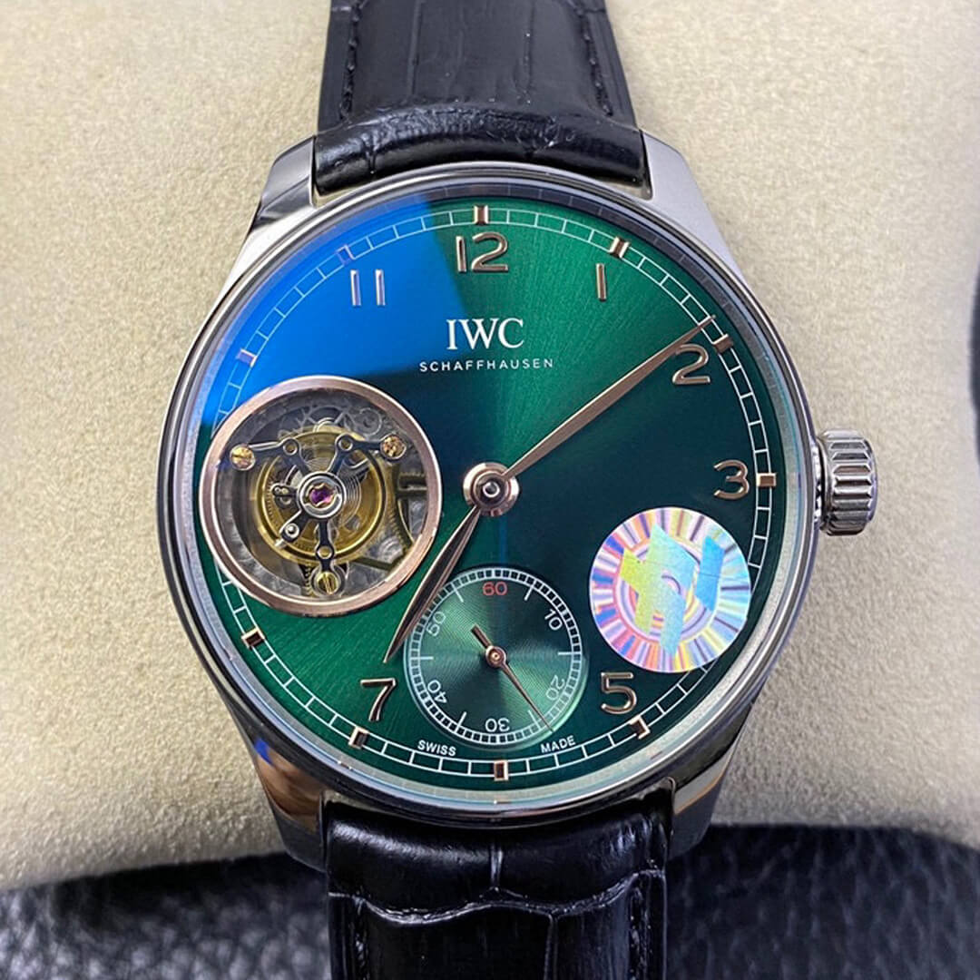 Best Replica Replica IWC Portuguese Tourbillon 1:1 Best Edition ZF Factory Green Dial - Colareps