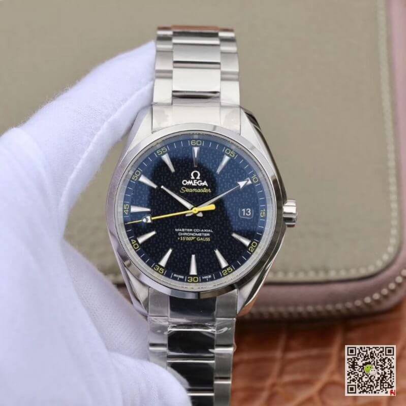 Best Replica Replica Omega Seamaster Aqua Terra 231.10.42.21.03.004 150M  James Bond  Stainless Steel 1:1 Best Edition Stainless Steel Bracelet Swiss ETA8500 Blue textured dial - Colareps