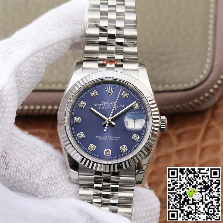 Best Replica Replica Rolex Datejust M126234-0037 1:1 Best Edition GM Factory Diamond-set Blue Dial - Colareps