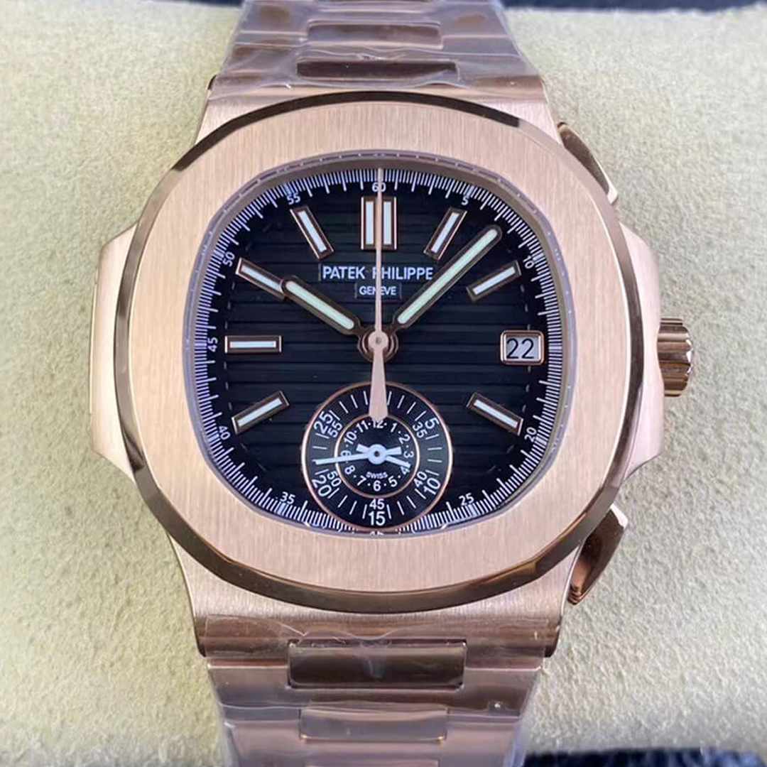 Best Replica Replica Patek Philippe Nautilus 5980/1R-001 1:1 Best Edition 3K Factory V2 Black Dial - Colareps