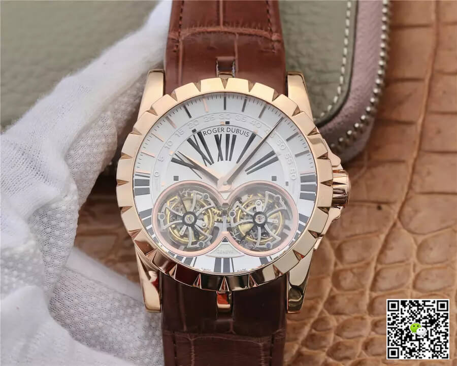 Best Replica Replica Roger Dubuis Excalibur RDDBEX0249 1:1 Best Edition JB Factory Tourbillon White Dial - Colareps