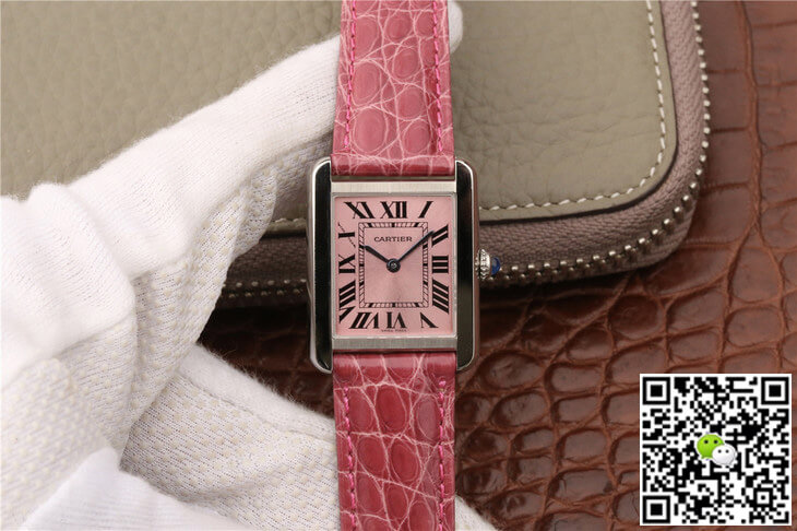 Best Replica Cartier Replica Tank W5200000 Ladies 1:1 Best Edition K11 Factory Pink Dial - Colareps
