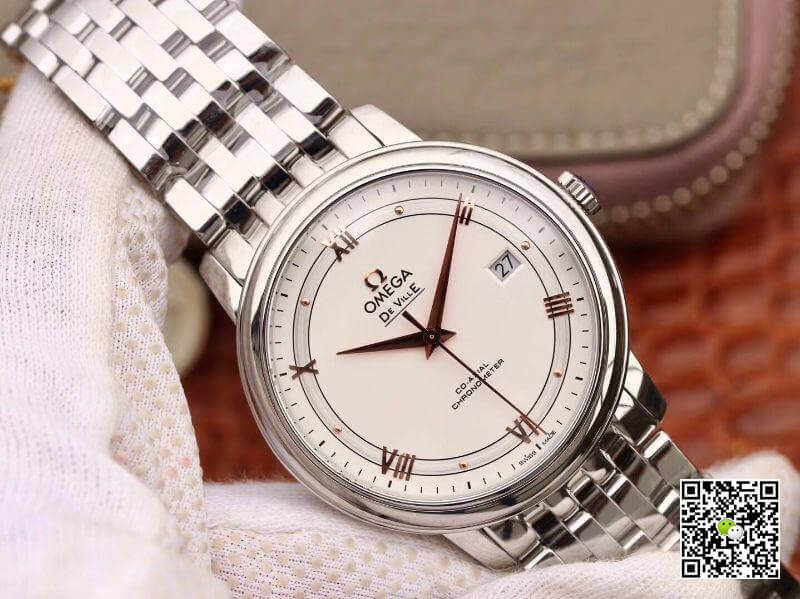 Best Replica Replica Omega De Ville Prestige 424.10.40.20.02.002 MKS Factory 1:1 Best Edition Swiss ETA9015 Silver Dial - Colareps