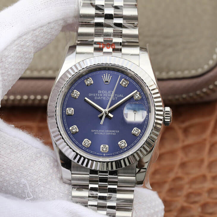 Best Replica Replica Rolex Datejust M126234-0037 1:1 Best Edition GM Factory Diamond-set Blue Dial - Colareps