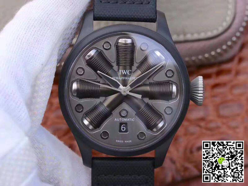 Best Replica Replica IWC Schaffhausen Pilot Top Gun 44 1:1 Best Edition Swiss ETA A23J Special What-if Concept Fuse Dial - Colareps