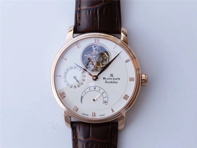 Best Replica Replica Blancpain Villeret 6025-1542-55 Real Tourbillon 1:1 Best Edition JB Factory Rose Gold Case Swiss Cal.25 - Colareps