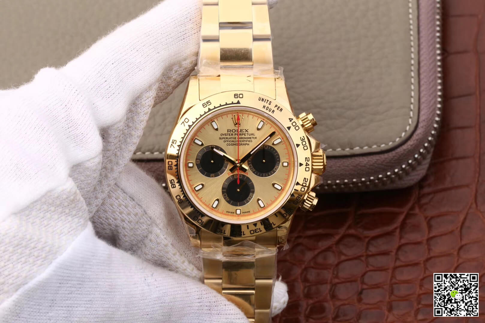 Best Replica Replica Rolex Daytona 116508 1:1 Best Edition JH Factory Yellow Gold Black Chronograph - Colareps