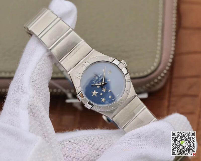 Best Replica Replica Omega Constellation Quartz Ladies 27mm TW Factory 1:1 Best Edition Swiss Eta Quartz 1376 Blue Dial - Colareps