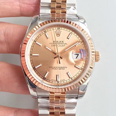Best Replica Rolex Dupe Datejust 36mm 116234 Mechanical Watches 1:1 Best Edition Swiss ETA3135 Rose Gold Dial - Colareps