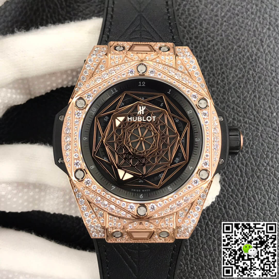 Best Replica Replica Hublot Big Bang 1:1 Best Edition WWF Factory Gold Full Diamond Case - Colareps