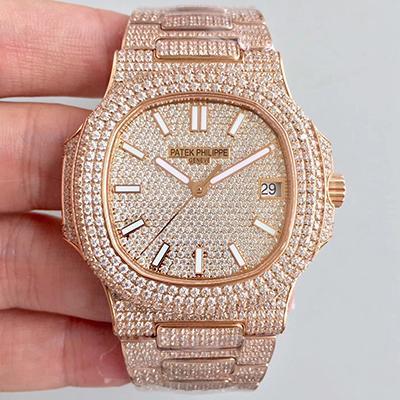 Best Replica Patek Philippe Replica Nautilus Jumbo 5719/10G-010 1:1 Best Edition Swiss ETA 324SC Diamond Dial - Colareps