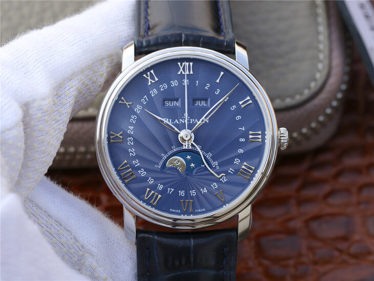 Best Replica Replica Blancpain Villeret 6654-1529-55B 1:1 Best Edition OM Factory V2 Blue Dial - Colareps