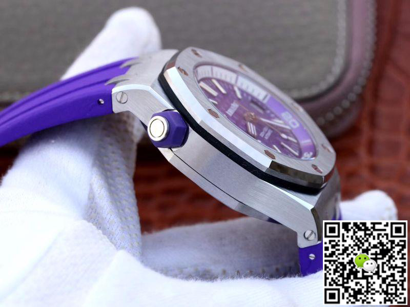Best Replica Replica Audemars Piguet Royal Oak Offshore Diver 15710ST.OO.A077CA.01 1:1 Best Edition Swiss ETA3120 Superlumed Purple textured dial - Colareps