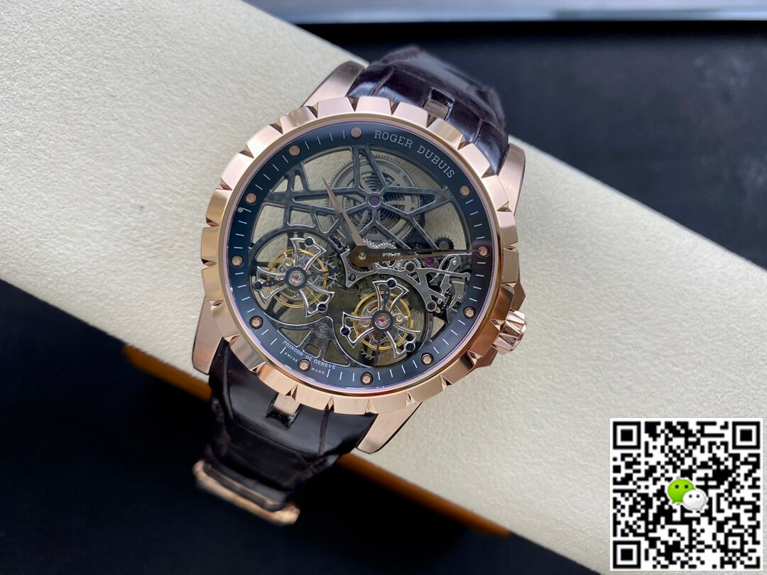 Best Replica Replica Roger Dubuis Excalibur RDDBEX0395 1:1 Best Edition YS Factory Double Tourbillon Dial - Colareps