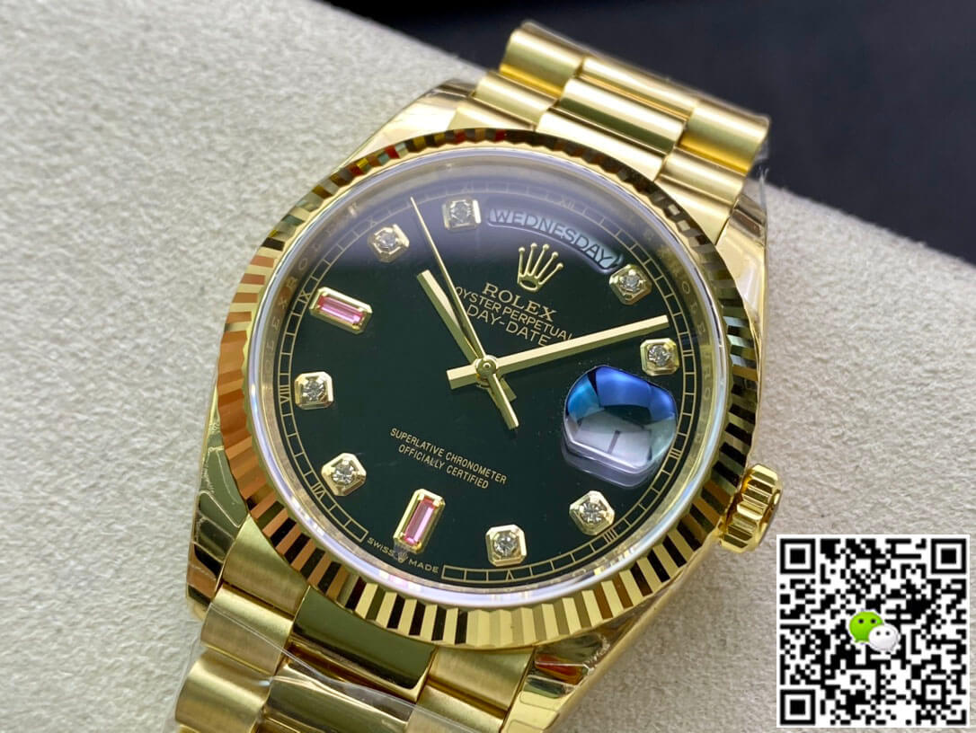 Best Replica Replica Rolex Day Date 118208 1:1 Best Edition EW Factory Black Dial - Colareps