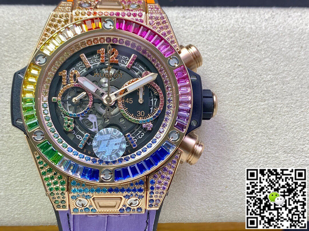 Best Replica Replica Hublot BIG BANG Unico 411.OX.9910.LR.0999 1:1 Best Edition ZF Factory Rainbow Rose Gold Case - Colareps