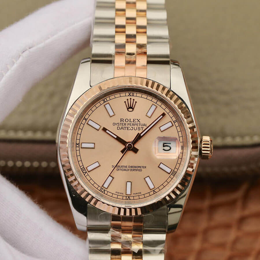 Best Replica Replica Rolex Datejust 116231 36MM 1:1 Best Edition GM Factory Rose Gold Pink Dial - Colareps