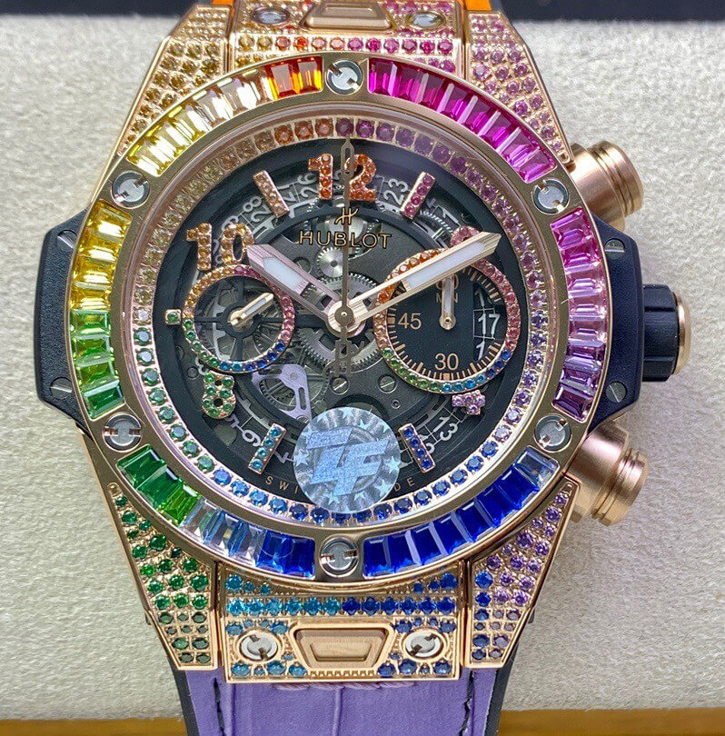 Best Replica Replica Hublot BIG BANG Unico 411.OX.9910.LR.0999 1:1 Best Edition ZF Factory Rainbow Rose Gold Case - Colareps