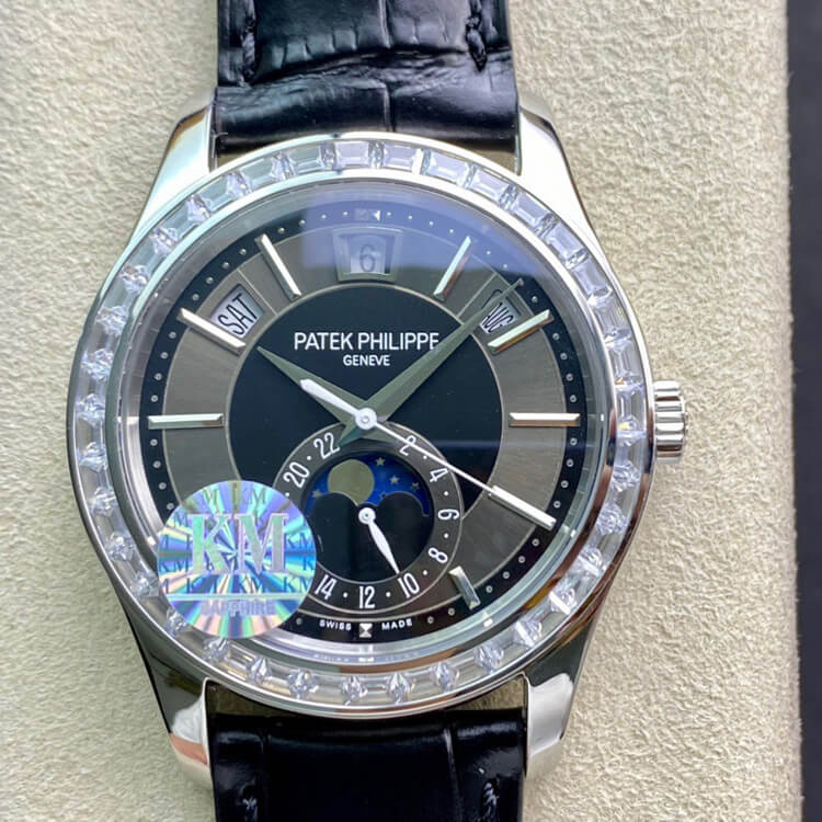 Best Replica Replica Patek Philippe Grand Complications 5205G 1:1 Best Edition KM Factory Diamond Bezel - Colareps