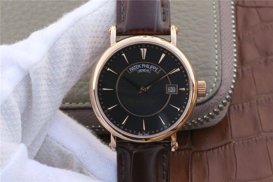 Best Replica Replica Patek Philippe Calatrava 1:1 Best Edition ZF Factory Rose Gold Leather Strap - Colareps