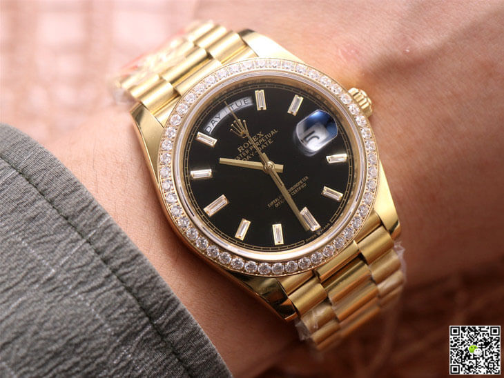 Best Replica Replica Rolex Day Date M228348RBR-0001 1:1 Best Edition EW Factory Black Dial - Colareps