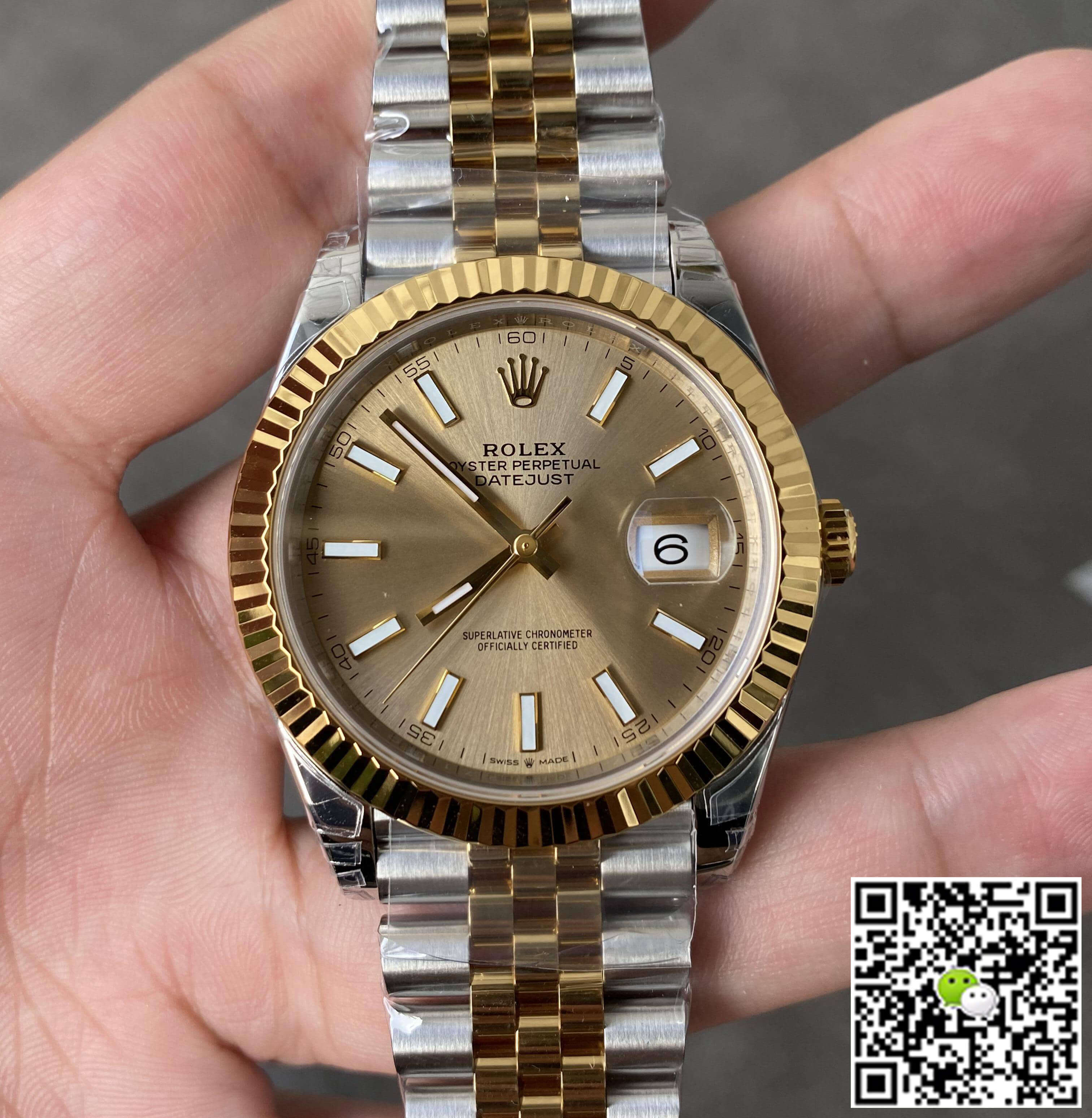 Best Replica Replica Rolex Datejust M126333-0010 41MM 1:1 Best Edition VS Factory Gold Bezel - Colareps