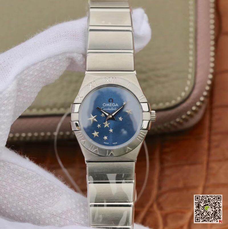 Best Replica Replica Omega Constellation Quartz Ladies 27mm TW Factory 1:1 Best Edition Swiss Eta Quartz 1376 Blue Dial - Colareps