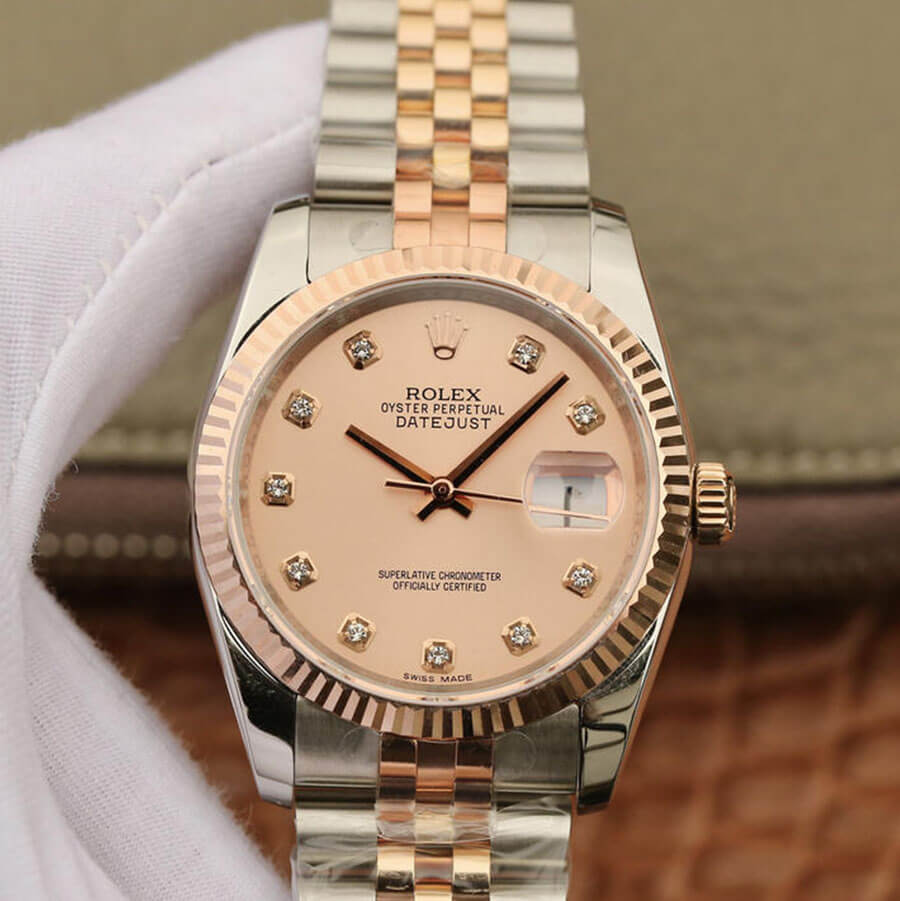 Best Replica Replica Rolex Datejust 116231 36MM 1:1 Best Edition GM Factory Diamond-set Pink Dial - Colareps