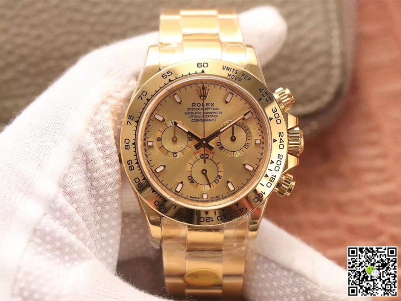 Best Replica Rolex Daytona Replica Cosmograph M116508-0003 1:1 Best Edition Noob Factory Gold Dial Swiss ETA4130 - Colareps