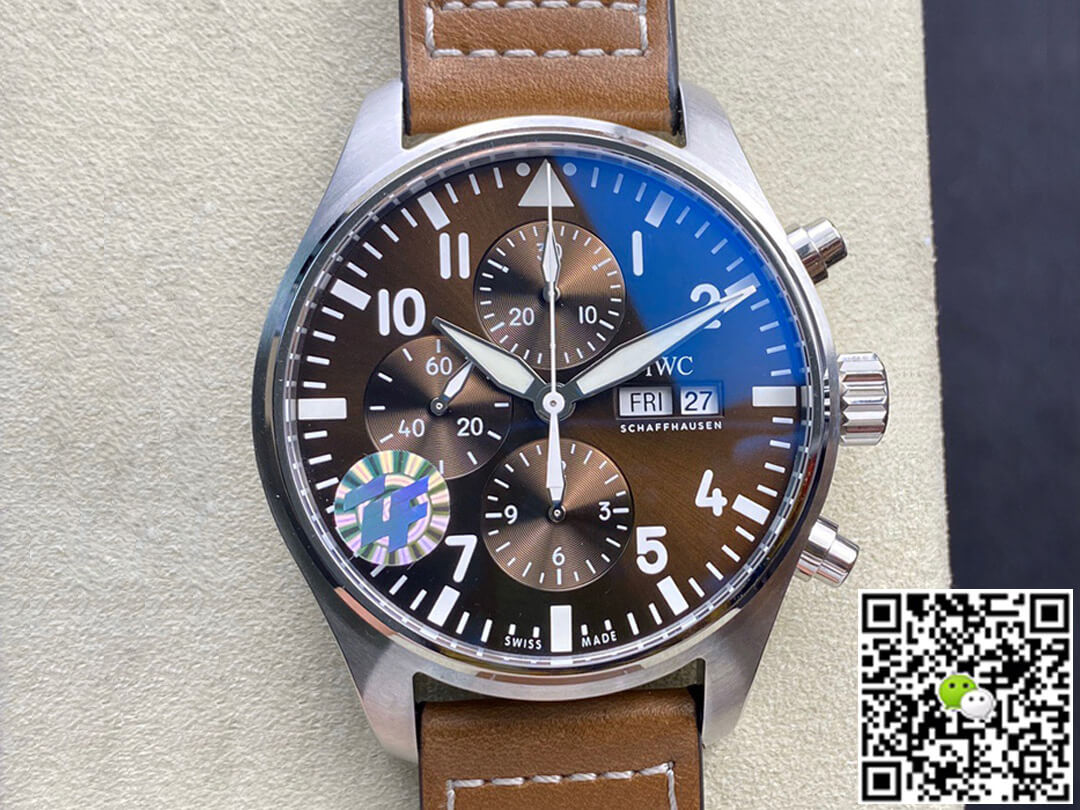 Best Replica Replica IWC Pilot Chronograph IW377713 ZF Factory 1:1 Best Edition Swiss ETA7750 Brown Dial - Colareps