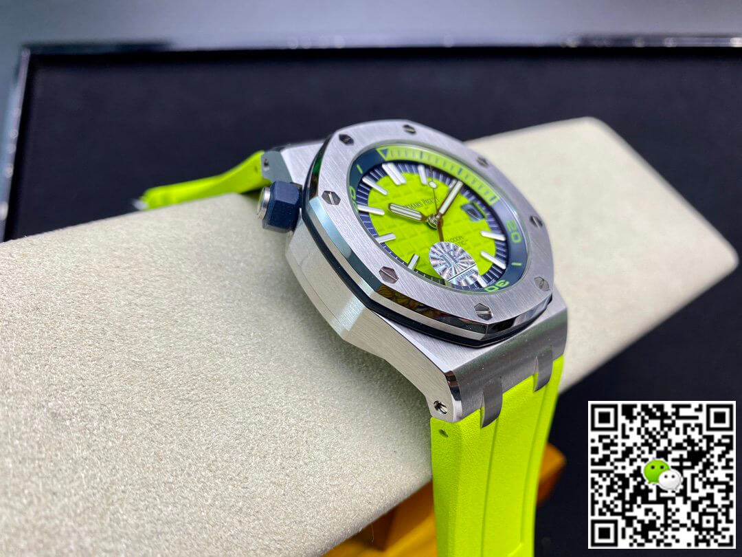 Best Replica Replica Audemars Piguet Royal Oak Offshore Diver 15710ST.OO.A038CA.01 JF Factory 1:1 Best Edition Swiss ETA3120 Green Textured Dial - Colareps