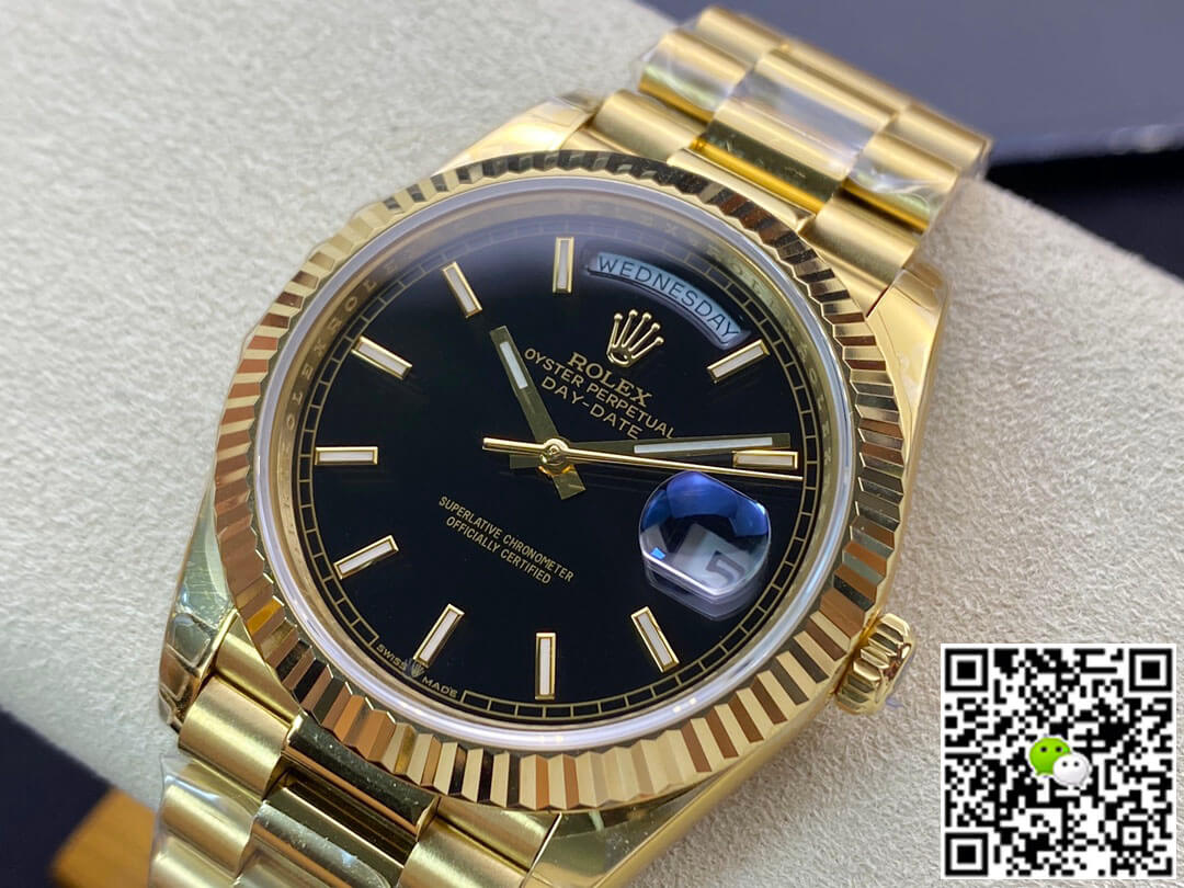 Best Replica Replica Rolex Day Date 40MM 1:1 Best Edition EW Factory Black Dial - Colareps