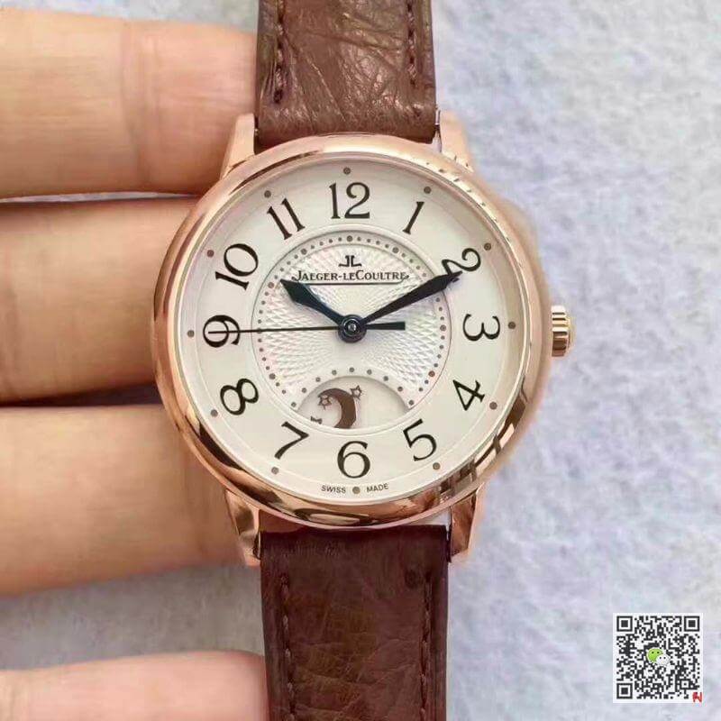 Best Replica Jaeger Lecoultre Replica Rendez-Vous 3612420 1:1 Best Edition Swiss ETA898D/1 Brown Leather Strap - Colareps