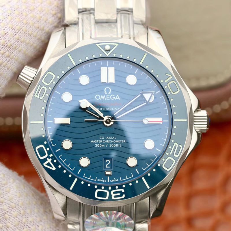 Best Replica Replica Omega Seamaster Diver 300m 210.30.42.20.03.001 VS Factory 1:1 Best Edition Mechanical Watches Swiss ETA9015 Blue wave dial - Colareps