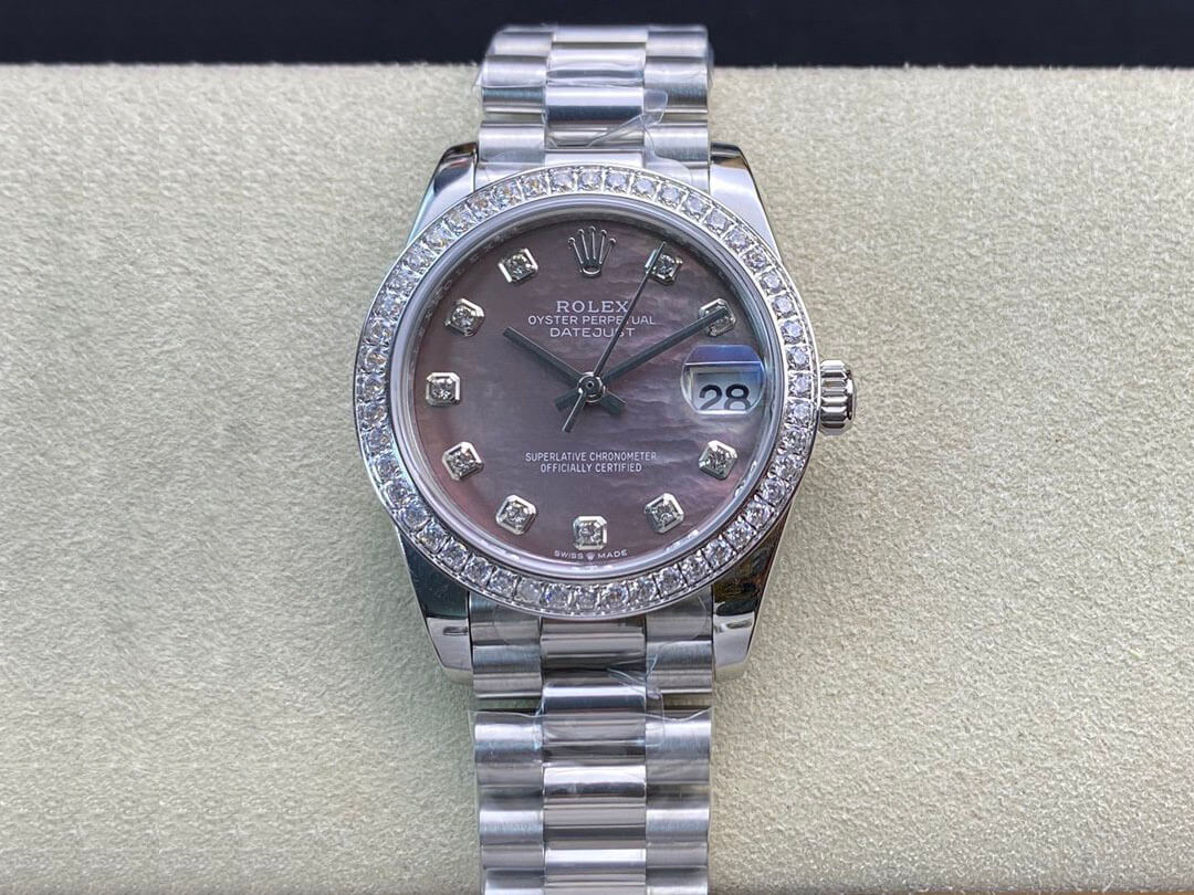 Best Replica Replica Rolex Datejust M178384-0019 31MM 1:1 Best Edition EW Factory Diamond-set Bezel - Colareps