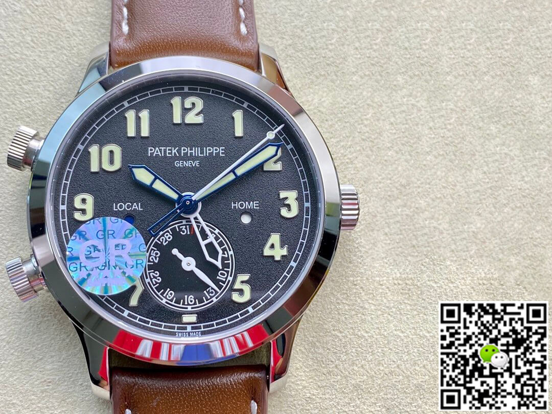Best Replica Replica Patek Philippe Calatrava 5524G-001 1:1 Best Edition GR Factory V2 Brown Strap - Colareps