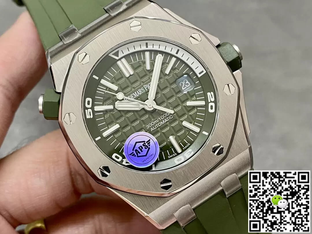 Best Replica Replica Audemars Piguet Royal Oak Offshore 15710ST.OO.A052CA.01 1:1 Best Edition APS Factory Green Dial - Colareps