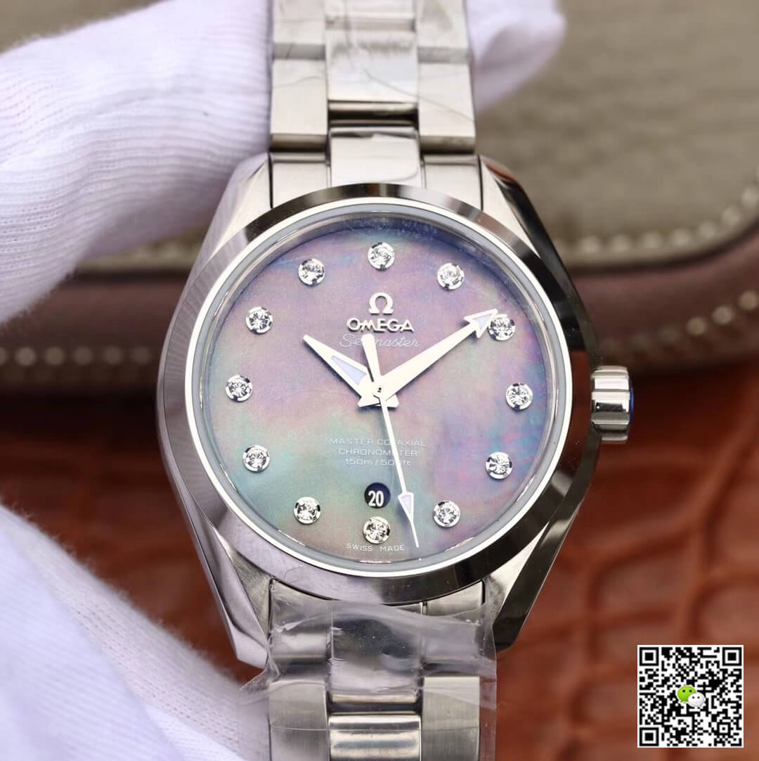 Best Replica Replica Omega Seamaster 231.10.34.20.57.001 Aqua Terra 150M 1:1 Best Edition 3S Factory Fritillaria Diamond Dial - Colareps