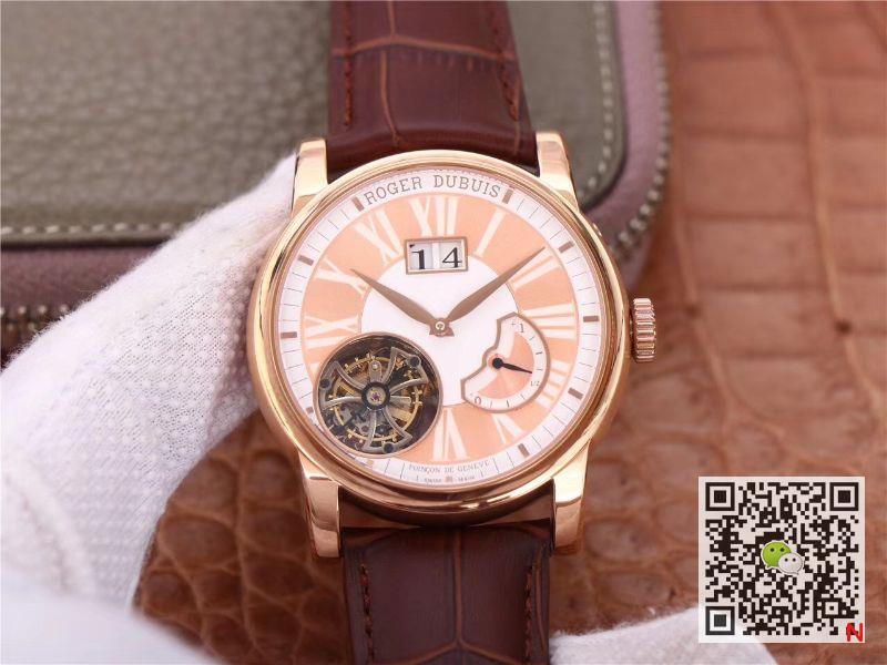 Best Replica Replica Roger Dubuis Hommage RDDBHO0568 Tourbillon 1:1 Best Edition JB Factory Champagne Dial Swiss RD540 - Colareps