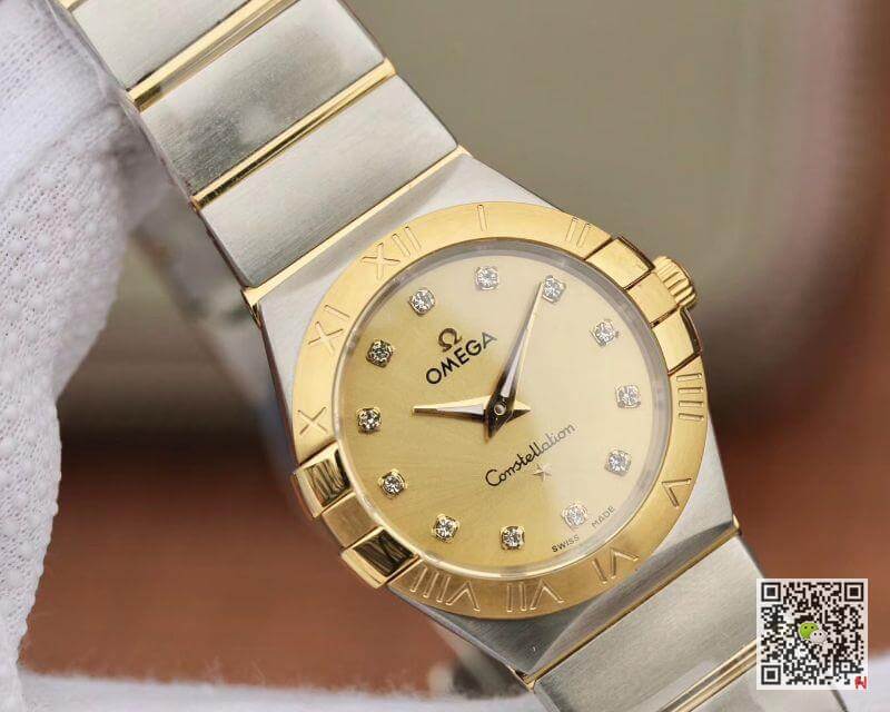 Best Replica Replica Omega Constellation 27mm Quartz Ladies TW Factory 1:1 Best Edition Swiss Eta Quartz 1376 Gold Dial - Colareps