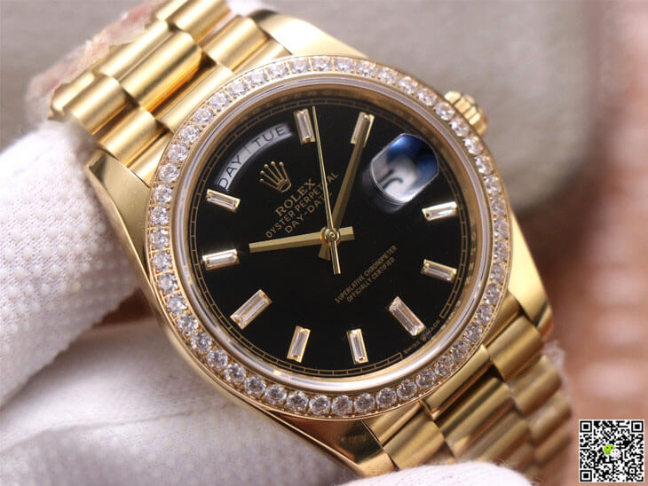 Best Replica Replica Rolex Day Date M228348RBR-0001 1:1 Best Edition EW Factory Black Dial - Colareps