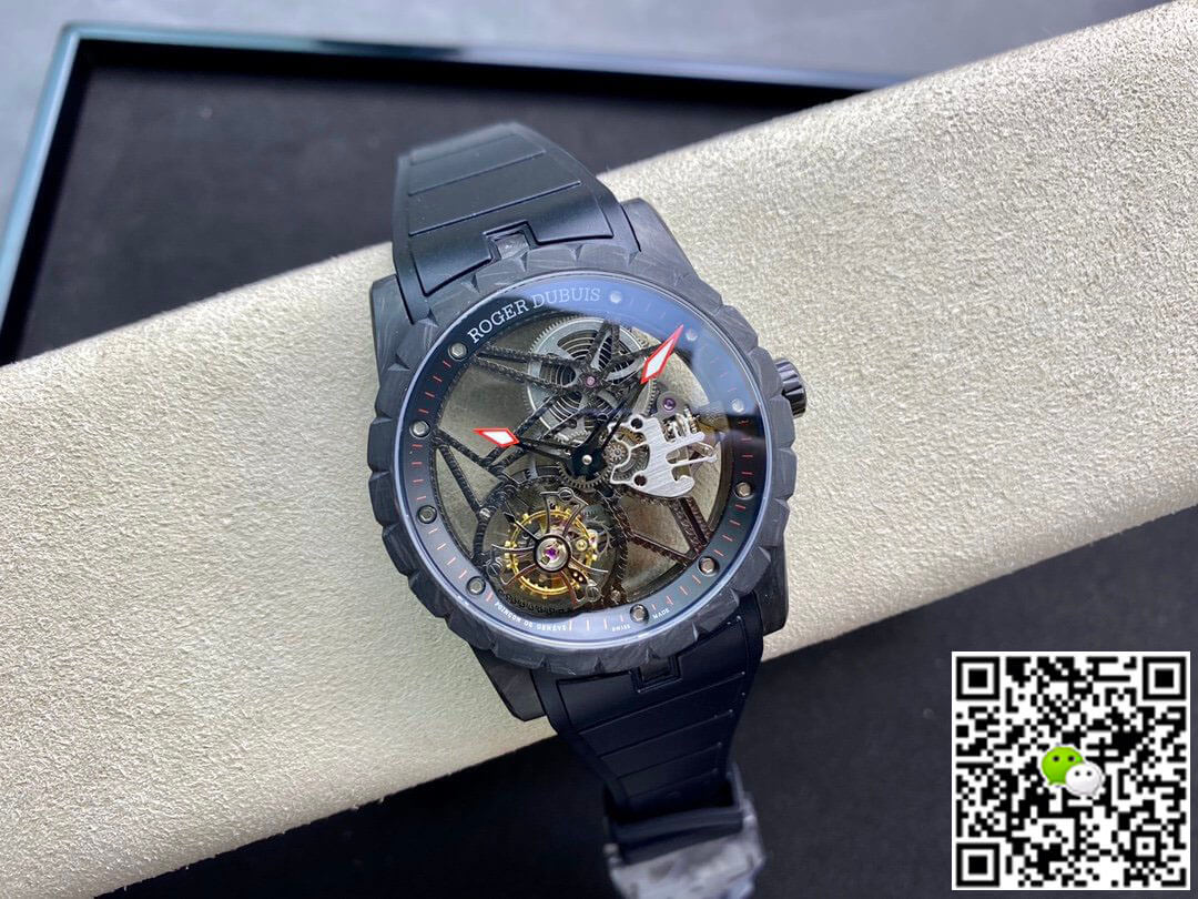 Best Replica Replica Roger Dubuis Excalibur DBEX0577 1:1 Best Edition BBR Factory Tourbillon Skeleton Dial - Colareps