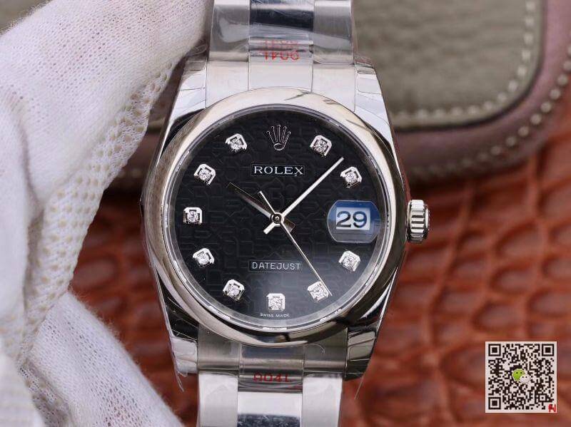 Best Replica Replica Rolex Date Just 116200 DJ Factory 1:1 Best Edition Swiss ETA2836 Black Computer Dial - Colareps